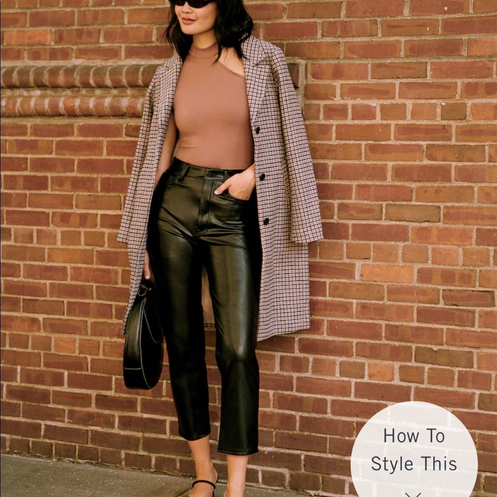 Abercrombie ankle straight faux leather pants